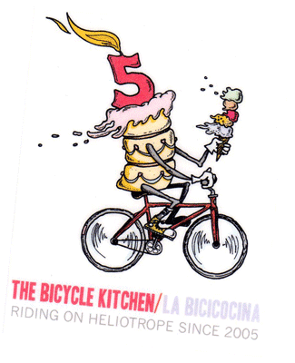 Bicycle Kitchen 5 Year Party Spoke Card