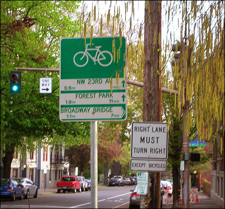 Bike Route Signs in Portland