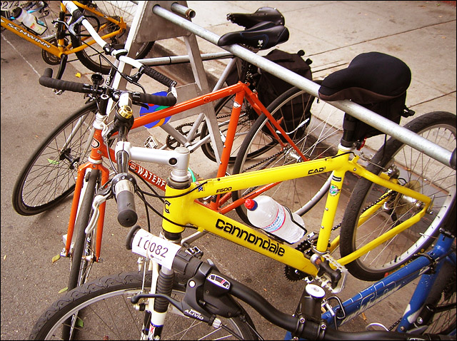 Diversity of bikes at the Santa Monica Farmers Market bike valet